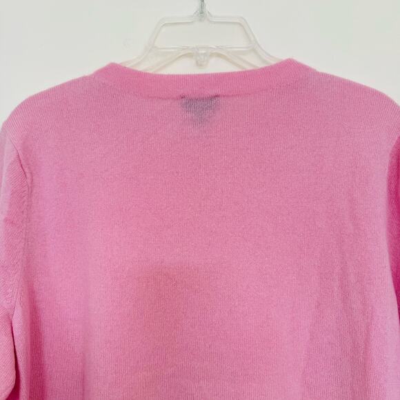 Talbots Womens Cashmere Bubblegum Pink Classic Crewneck Pullover Sweater L or XL - Picture 6 of 9